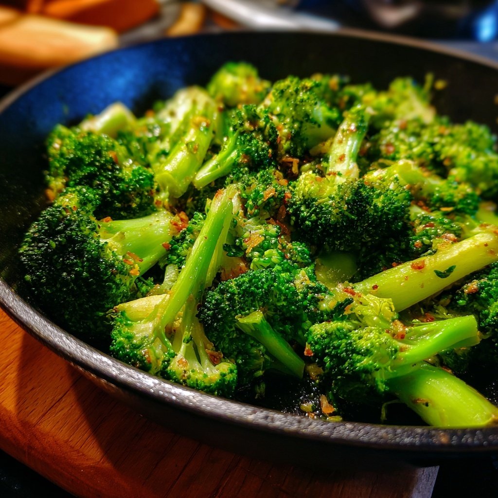 Brokkoli Pfanne Mit Knoblauch