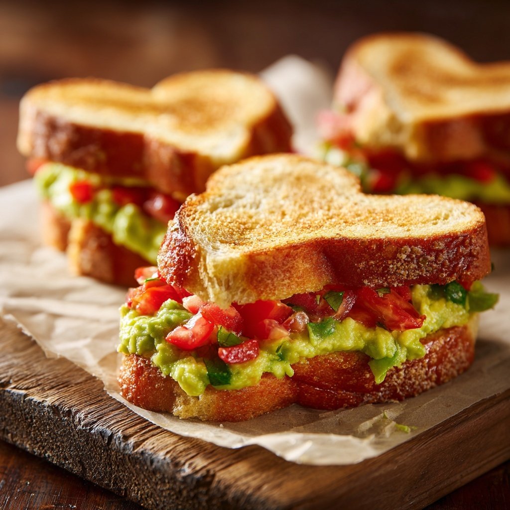 Herzförmige Sandwiches