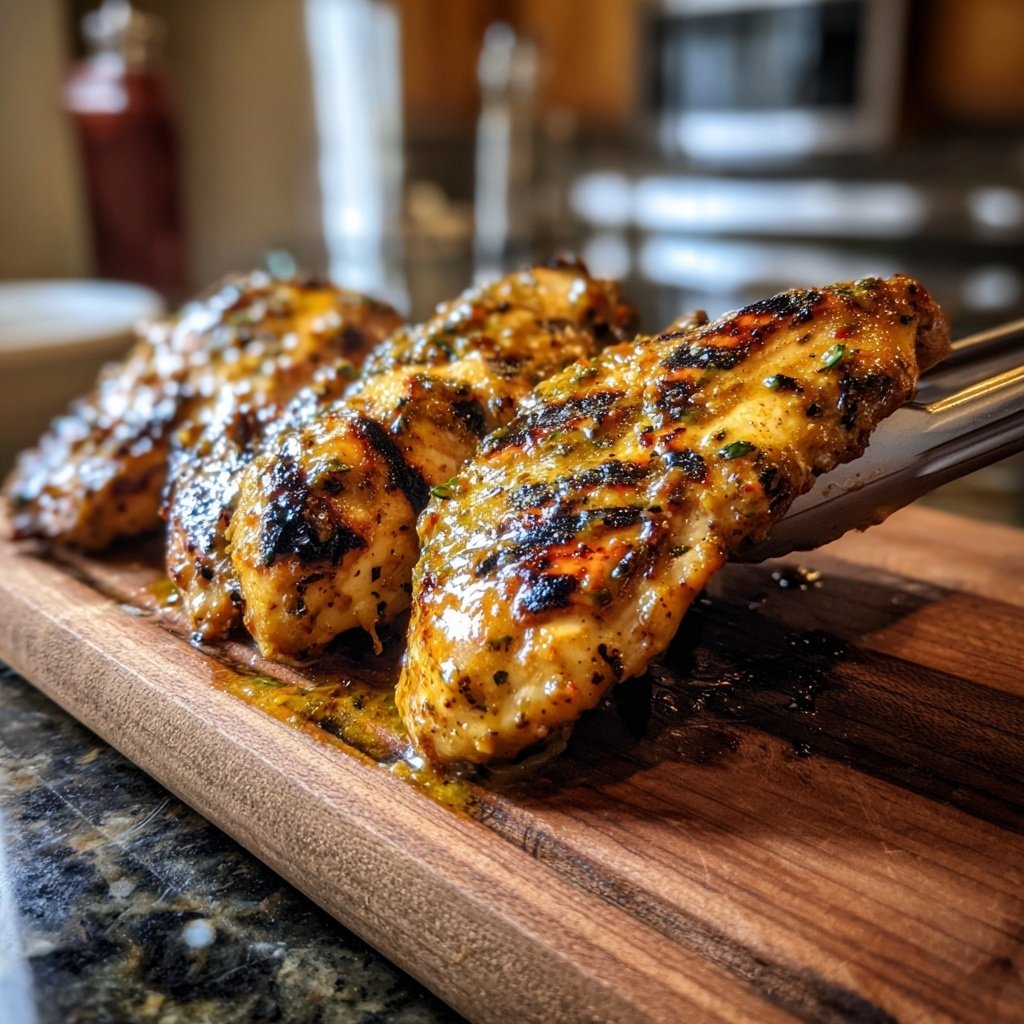 Gegrilltes Hähnchen Mit Honig Senf Marinade