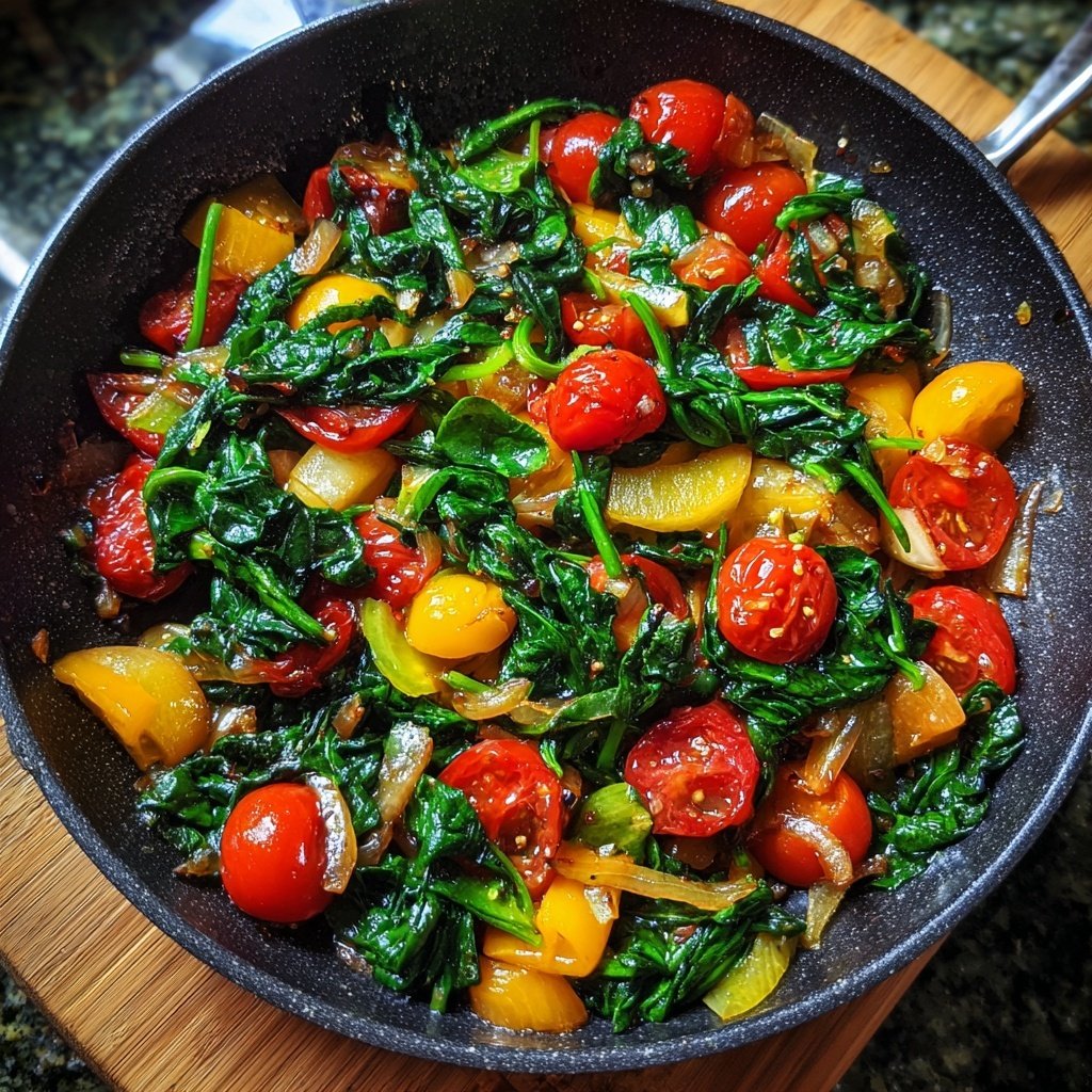 Vegetarische Gemüsepfanne Mit Spinat