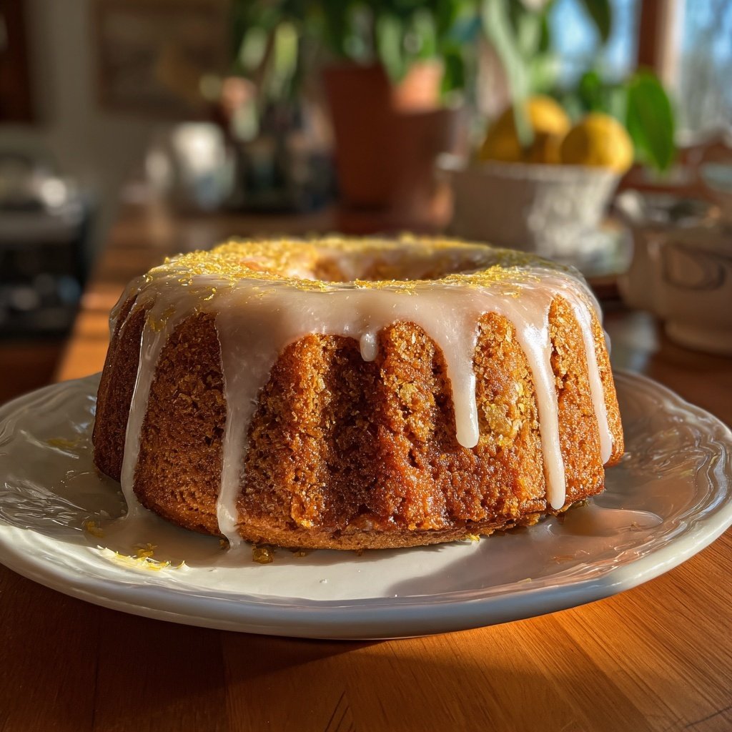 Karottenkuchen Mit Zitronen Glasur