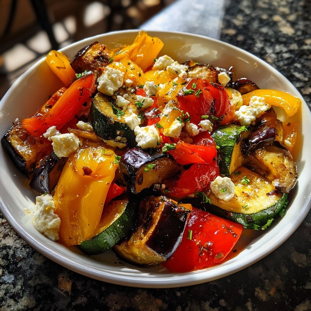 Gesund & Leicht Mediterrane Gemüsepfanne mit Feta