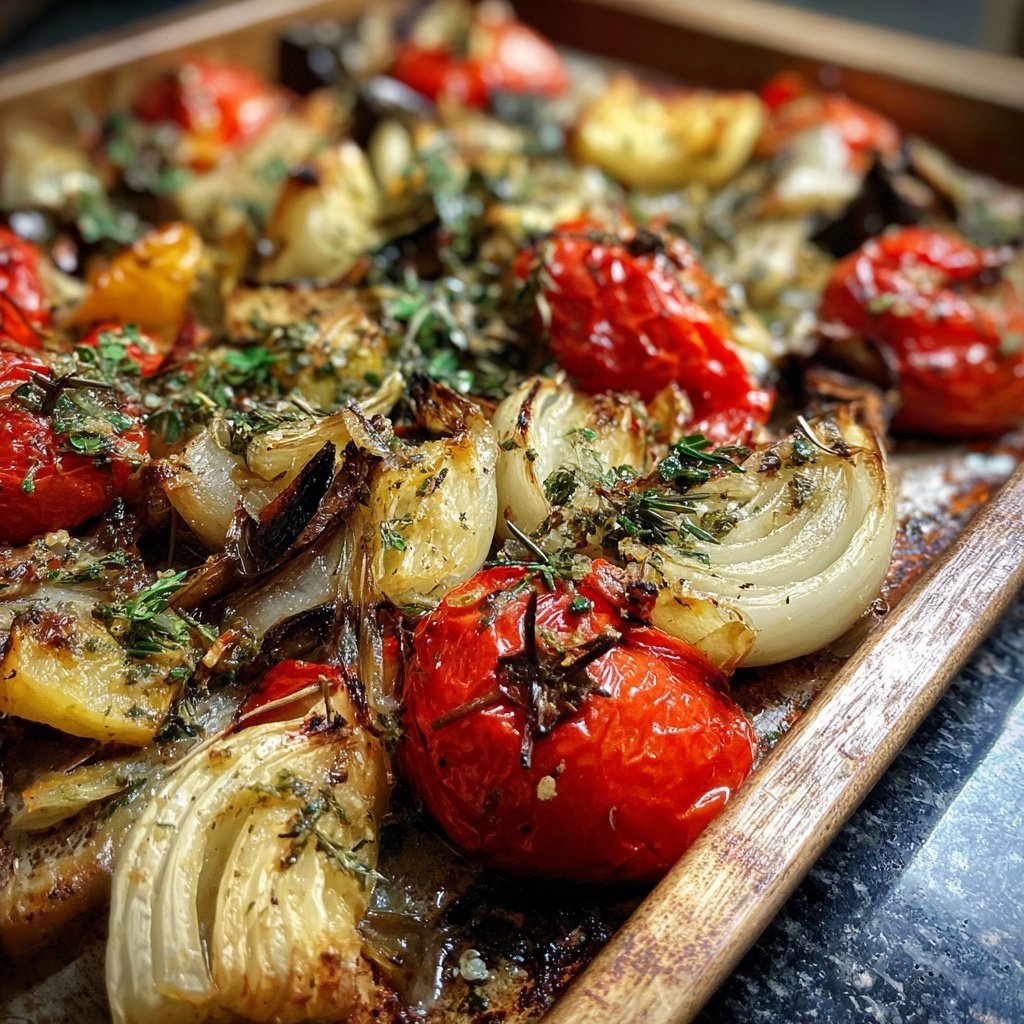 Ofengemüse mit Kräutern zum Abendessen