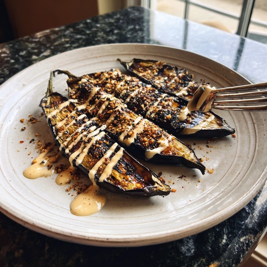 Gegrillte Auberginen Mit Tahini
